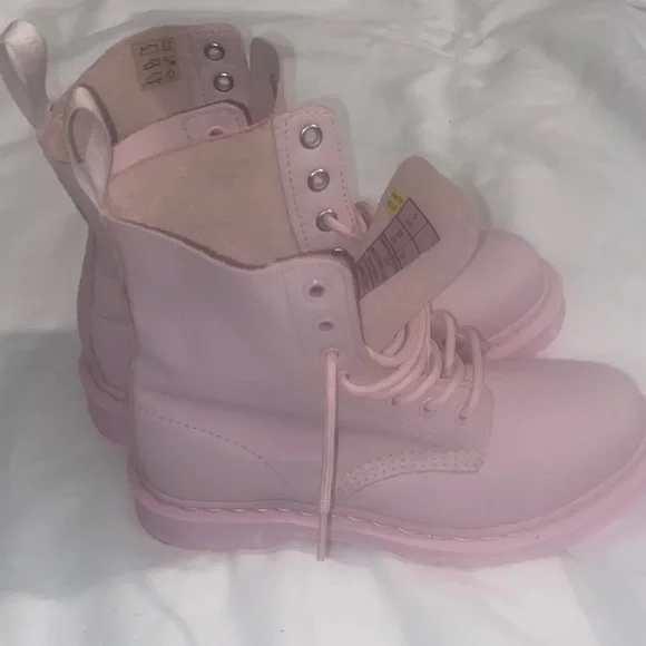 Dr. Martens Light Pink Combat Boots - Picture 5 of 9